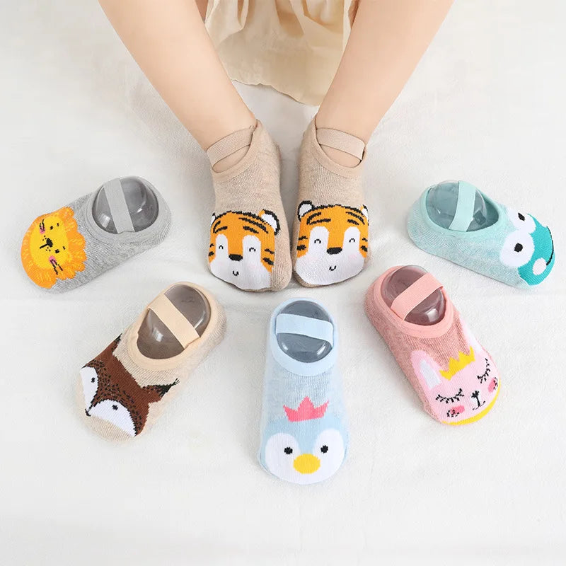 Chaussettes Antidérapantes Bébé - Motif Dessin Animé | Gardent au Chaud, Semelle en Caoutchouc pour Filles et Garçons - le coffre a jouets- Canard / M pour 1-3ans