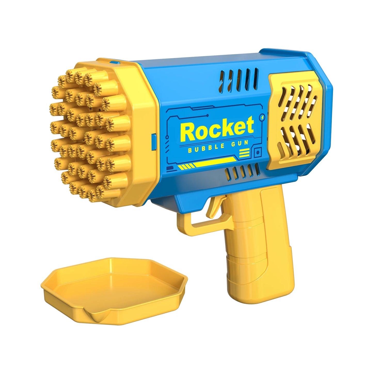 Pistolet à bulles électrique automatique portable avec lumière LED pour garçons et filles, un paquet de lance-roquettes à 40 trous pour enfants, déterminer