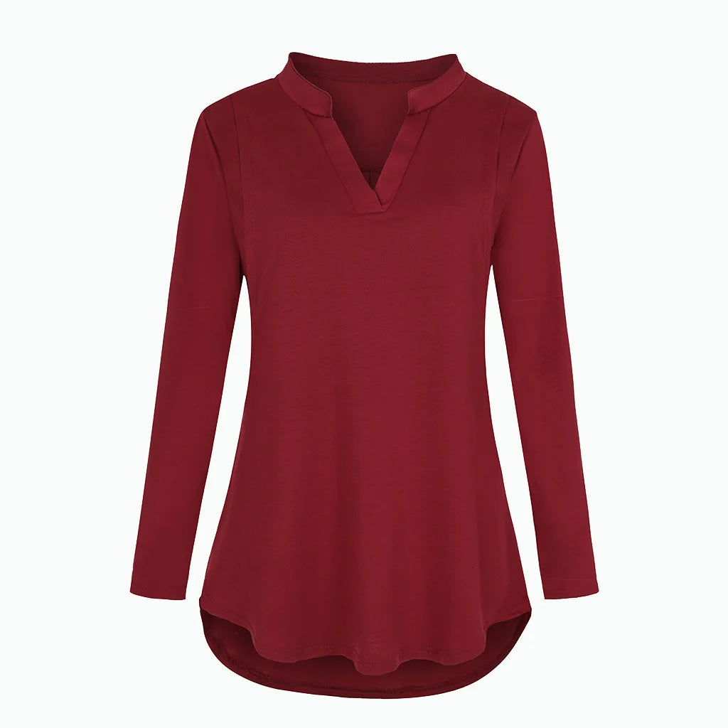 T-shirt d'Allaitement à Manches sulfet Col en V pour Femme Enceinte, Vêtement en Y Solide