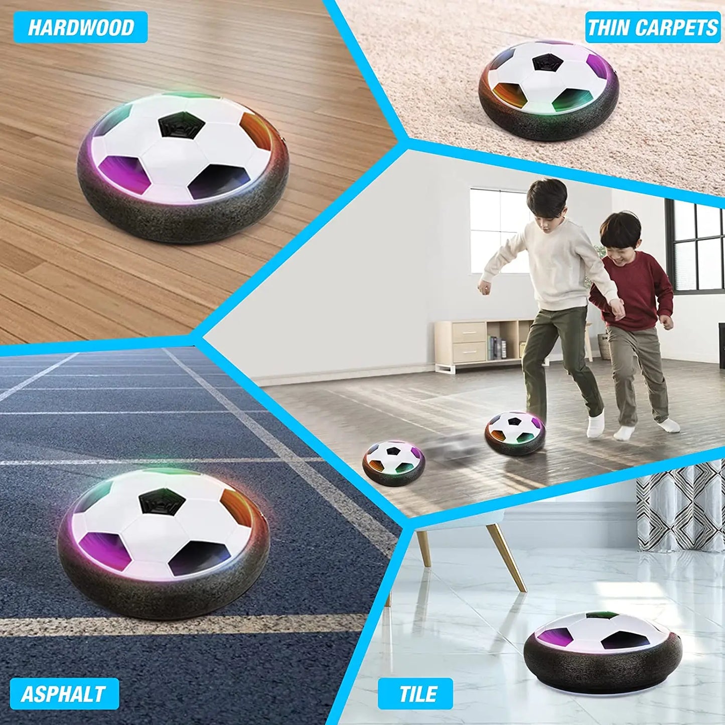 Ballon de Football Électrique Flottant avec Lumière LED et Musique - le coffre a jouets- Musique et lumière