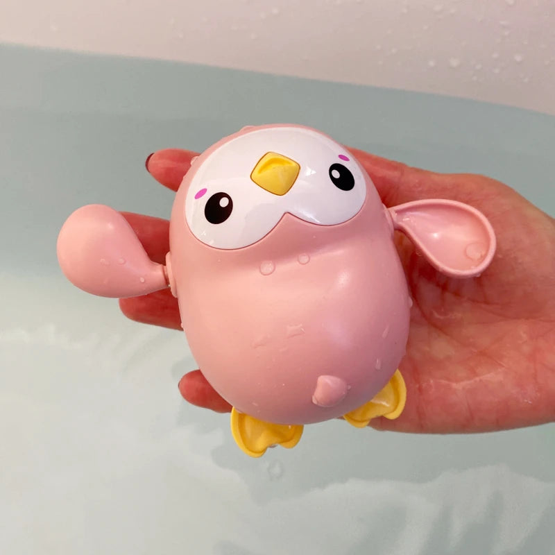 Jouets de Bain Bébé - Baleine et Tortue Nageuses | Amusement Aquatique pour Enfants - le coffre a jouets- pingouin rose