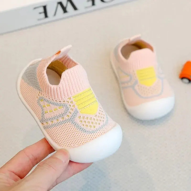 Chaussures de Marche Souples pour Bébé - Chaussettes Antidérapantes pour Enfants (1 à 3 ans) - le coffre a jouets- Rose / 11.5cm