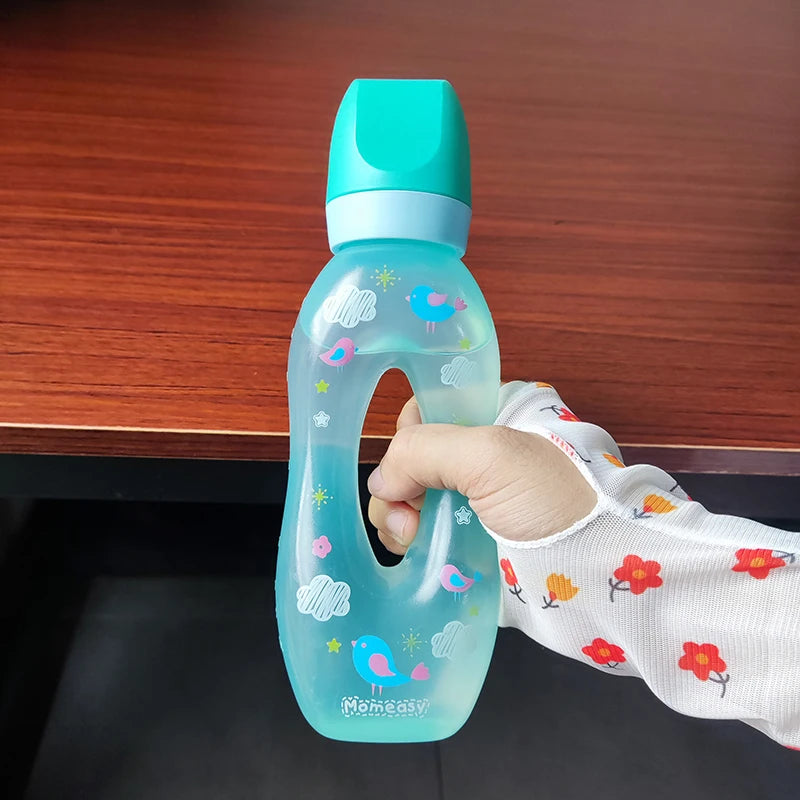 Biberon anti-étouffement avec paille et tétine en silicone