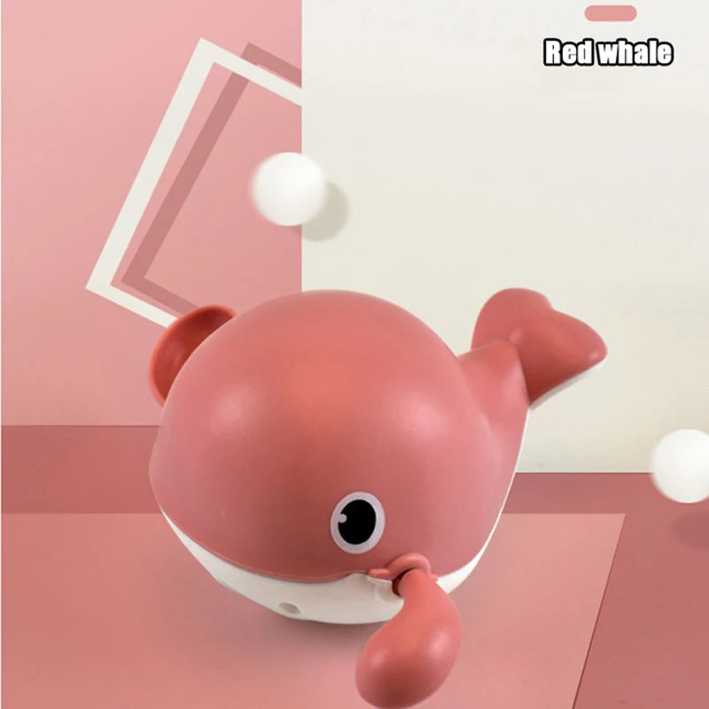 Jouets de Bain Bébé - Baleine et Tortue Nageuses | Amusement Aquatique pour Enfants - le coffre a jouets- baleine rouge