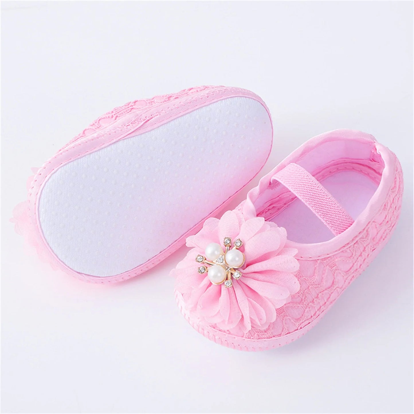 Chaussures plates avec bande de sauna pour bébé fille - le coffre a jouets- Rouge / 7-12 mois