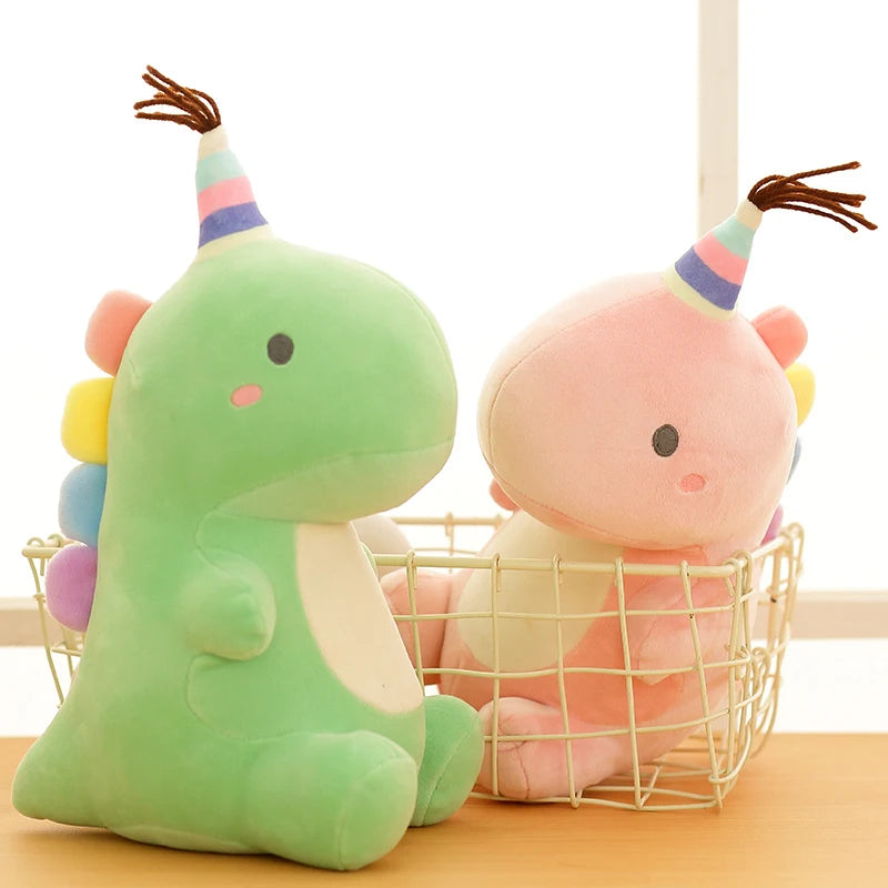 Peluche Dinosaure Kawaii - Jouet Doux et Mignon pour Enfants, Cadeau d'Anniversaire Parfait - le coffre a jouets- Vert clair / 23cm