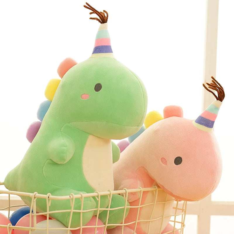 Peluche Dinosaure Kawaii - Jouet Doux et Mignon pour Enfants, Cadeau d'Anniversaire Parfait - le coffre a jouets- Vert clair / 23cm