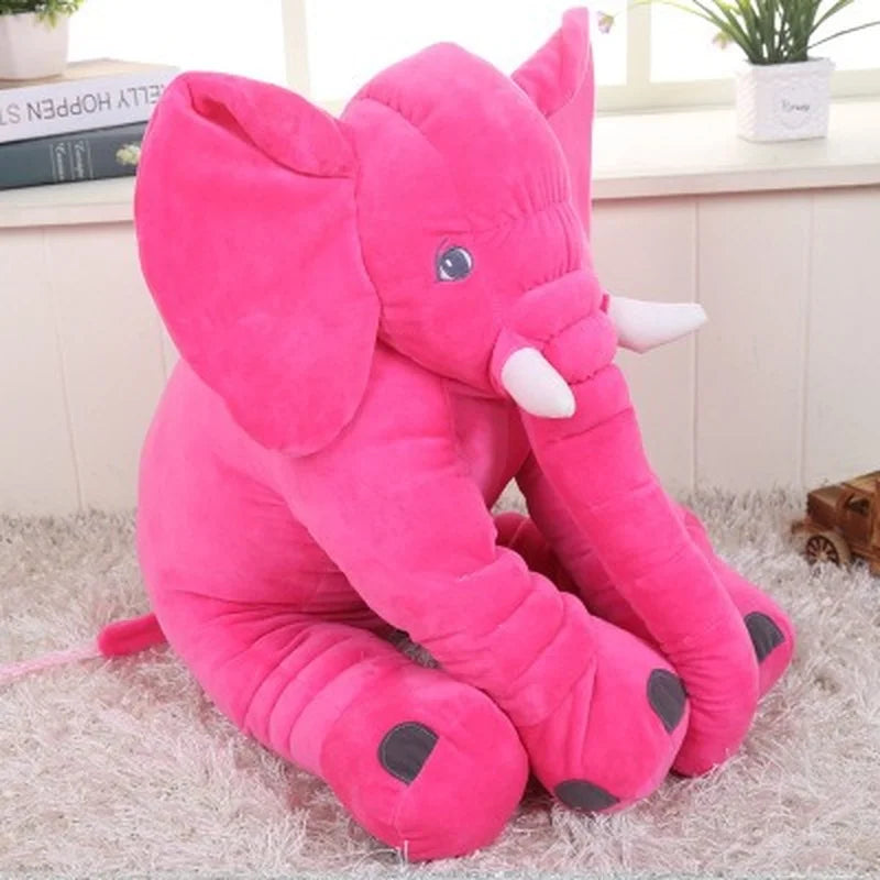 Éléphant en Peluche Douce – Oreiller Confortable pour Enfants - le coffre a jouets- Rouge / 60cm