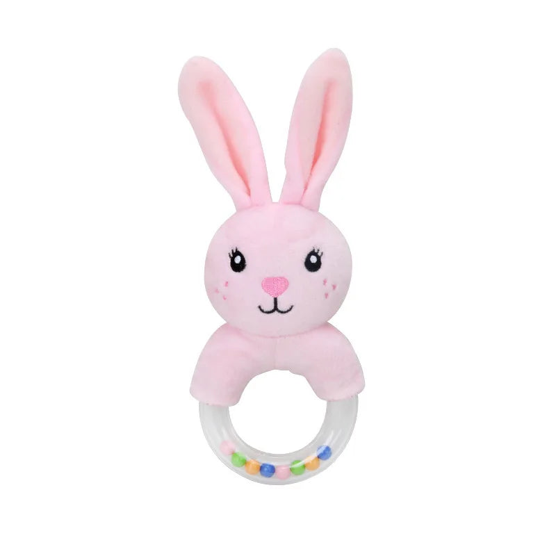 Jouet d'Éveil Sensoriel Bébé - Hochet Suspendu en Peluche | Jouet Musical et Apprentissage Doux pour Poussette, Lit, Berceau - le coffre a jouets- lapinrose 314