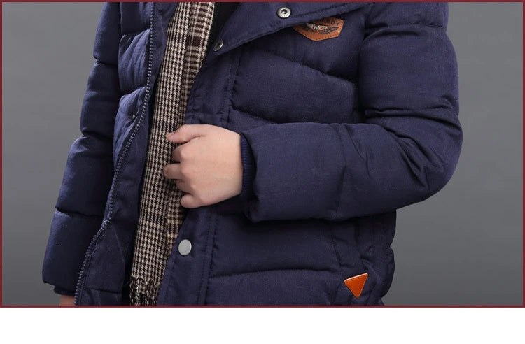 Veste épaisse et chaude à capuche pour grands garçons - le coffre a jouets- Veste fine / 11T-12T(160)