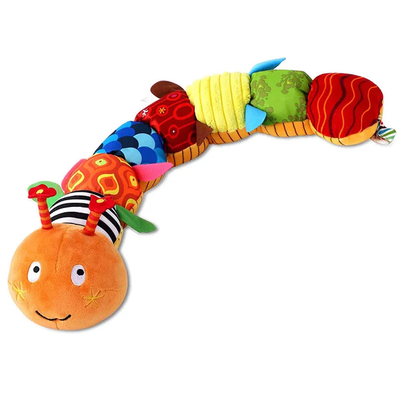 Hochet Musical en Peluche pour Bébé - Jouet Sensoriel pour Nouveau-né | Cadeau pour Tout-Petits - le coffre a jouets- orange 1012