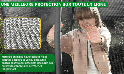 Trampoline Extérieur 12FT avec Filet de Protection 360° et Échelle Antidérapante