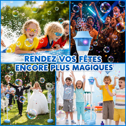 Machine à Bulles Automatique avec Support, Lumières et Musique