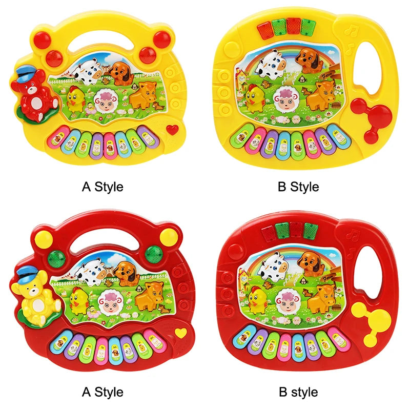 Jouet Musical avec Sons d'Animaux pour Bébé - Piano Clavier Électrique Clignotant - le coffre a jouets- A Rouge
