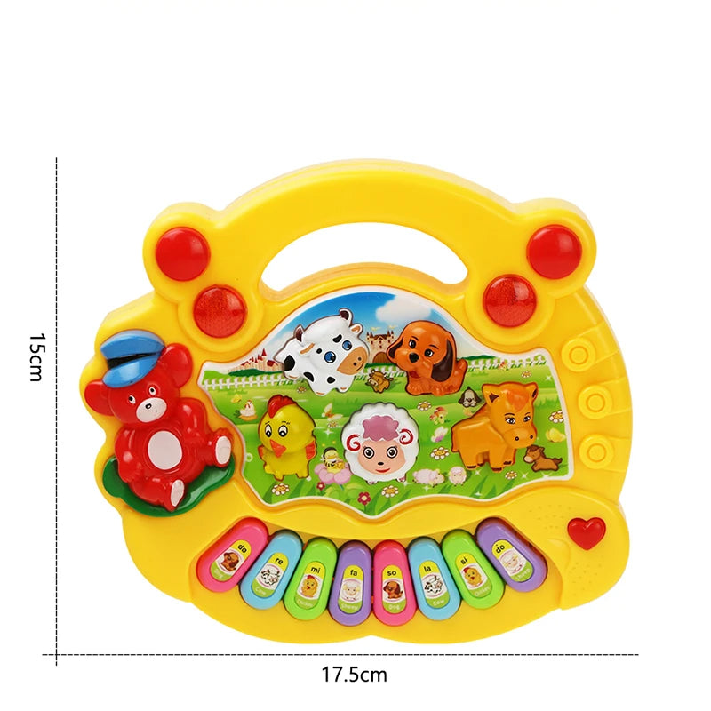 Jouet Musical avec Sons d'Animaux pour Bébé - Piano Clavier Électrique Clignotant - le coffre a jouets- A Rouge