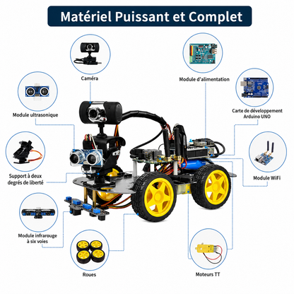 Voiture Robot Programmable 4x4 Arduino avec WiFi, Bluetooth et Caméra