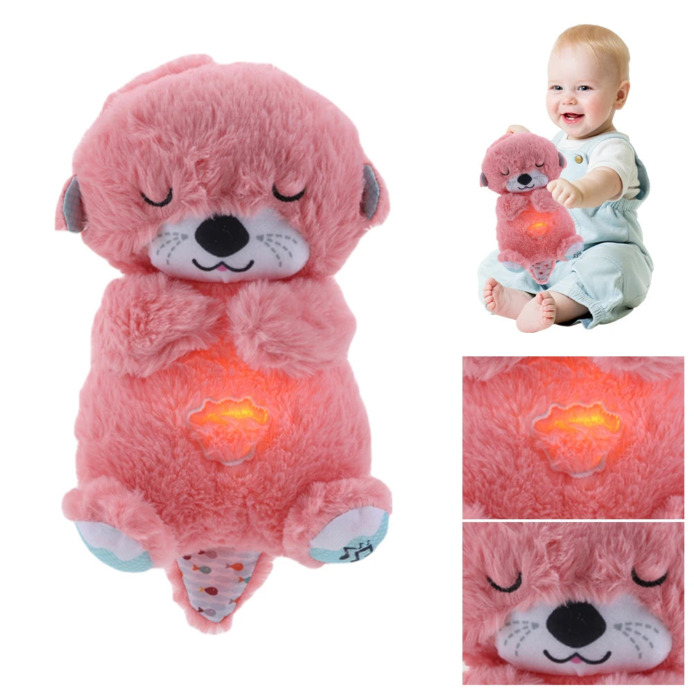 30cm Plush Animal Sleep Companion with Breathing Movement Cute Sleeping bear Toy Music Appease Toys Newborn Baby Gift