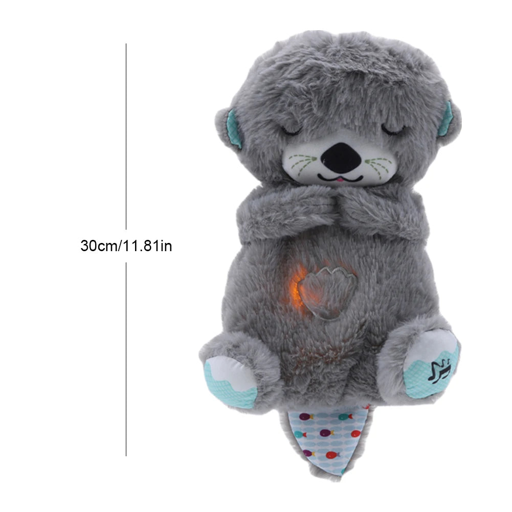 30cm Plush Animal Sleep Companion with Breathing Movement Cute Sleeping bear Toy Music Appease Toys Newborn Baby Gift