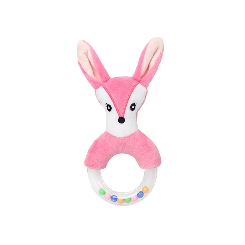 Jouet d'Éveil Sensoriel Bébé - Hochet Suspendu en Peluche | Jouet Musical et Apprentissage Doux pour Poussette, Lit, Berceau - le coffre a jouets- renard 314