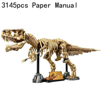 Ensemble de blocs de construction fossiles de parc dinosaures, 3145 pièces, briques assemblées pour adultes, modèle cadeaux d'anniversaire, décor de croom, compatible 76968
