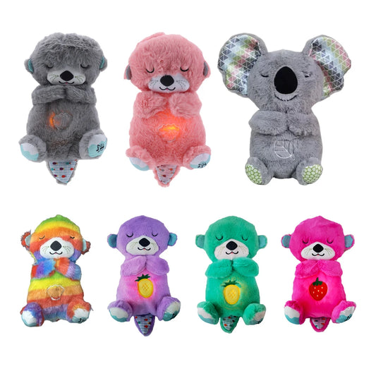 30cm Plush Animal Sleep Companion with Breathing Movement Cute Sleeping bear Toy Music Appease Toys Newborn Baby Gift