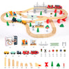 Circuit Train en Bois Rbefeuly – 72 Pièces