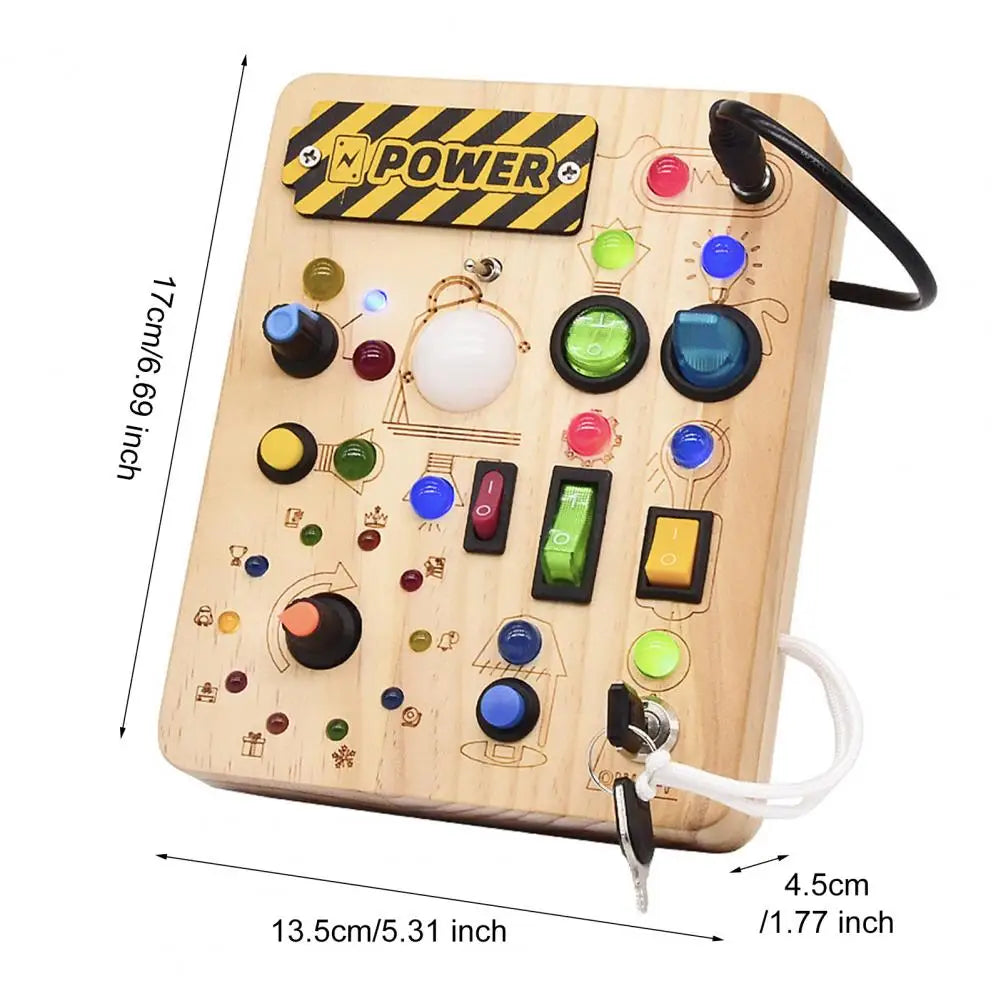 Planche occupée Montessori LED - Jouet éducatif & sensoriel en bois