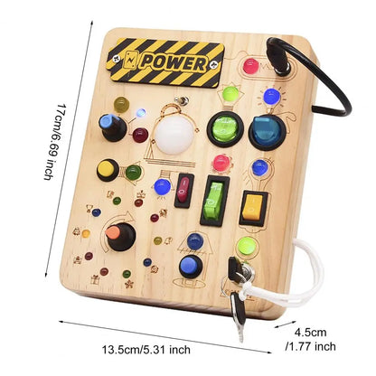 Planche occupée Montessori LED - Jouet éducatif & sensoriel en bois
