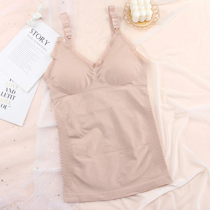 Soutien-gorge d'Allaitement en Dentelle avec Bouton Supérieur pour Femme Enceinte, Sous-vêtement d'Allaitement Maternel, Camisole de Grossesse
