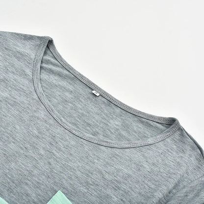 T-shirt à manches longues pour femmes enceintes, chemise d'allaitement, chemise d'allaitement, couture de document, mode décontractée
