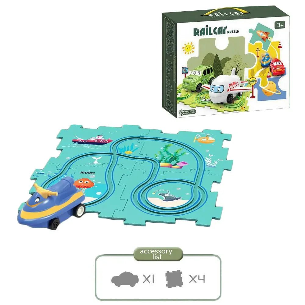 Puzzle de piste de voiture – Jouet éducatif et amusant pour enfants 🚗✨