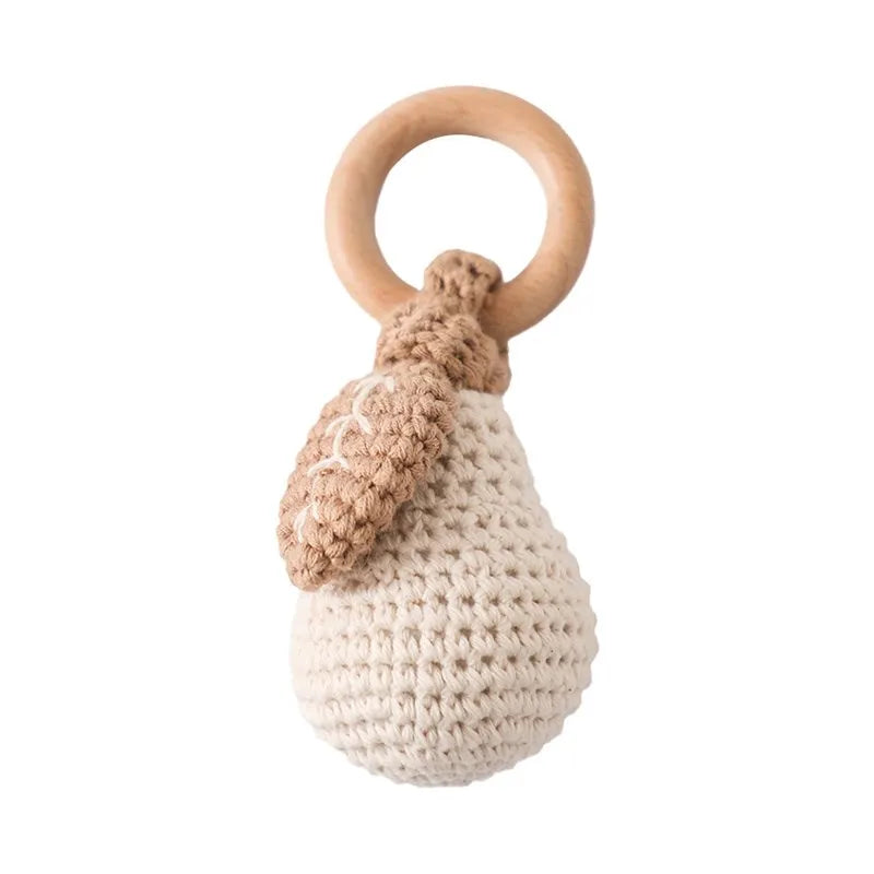 Hochet Citron en Crochet – Jouet Sensoriel & Anneau de Dentition pour Bébé