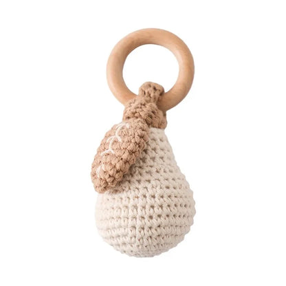 Hochet Citron en Crochet – Jouet Sensoriel & Anneau de Dentition pour Bébé