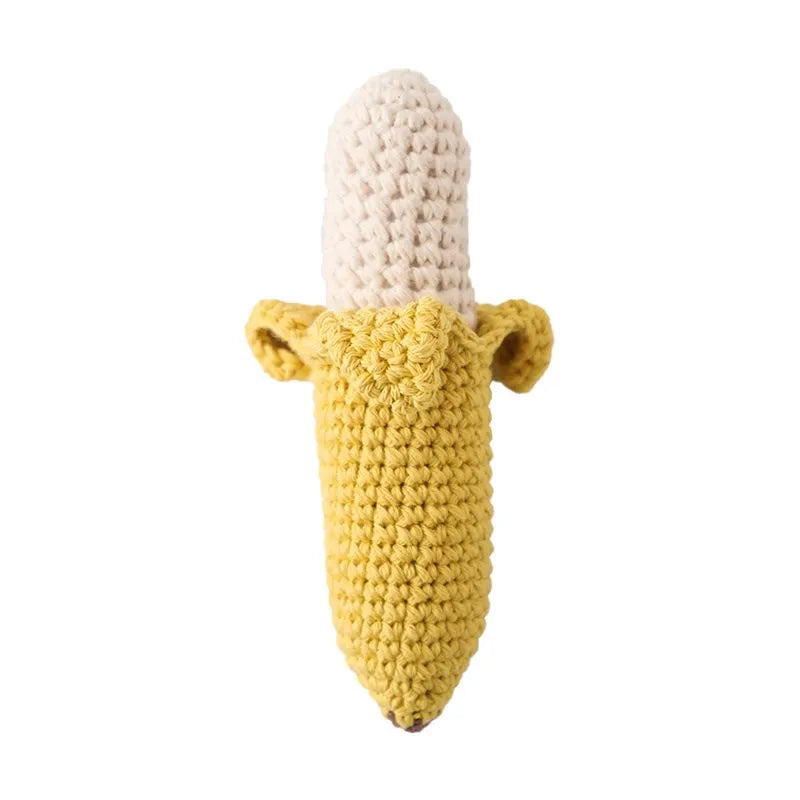 Hochet Citron en Crochet – Jouet Sensoriel & Anneau de Dentition pour Bébé