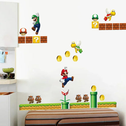 Autocollants muraux Super Mario – Décoration ludique pour chambre d’enfant - le coffre a jouets- 30X90cmX2piece