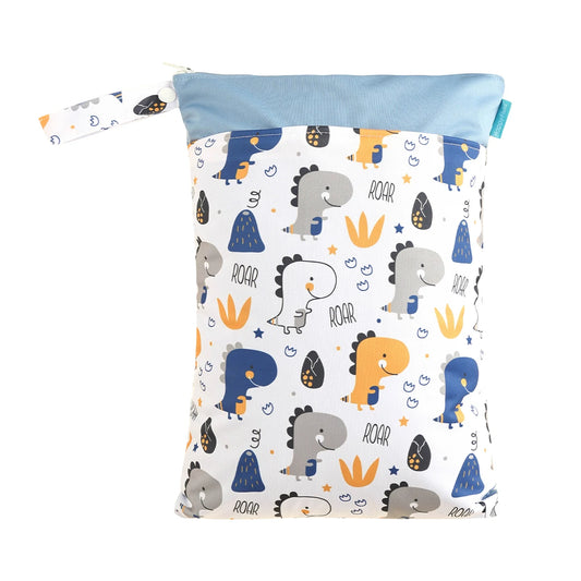 Mod YFlute-Sac à couches sèches imperméable réutilisable avec poignée, 2 poches, imprimé dessin animé, 30x40cm