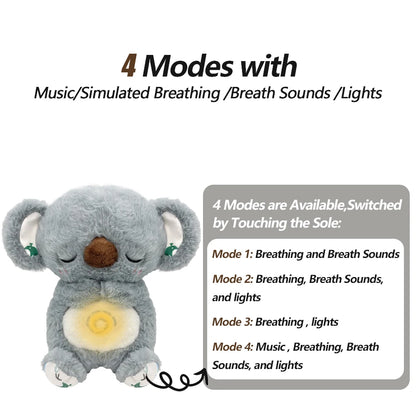 Breathing Otter Sleep Plush Toy Playmate Otter Baby Plush Toy with Light Sound Newborn Sensory Comfortable Baby Birthday Gift