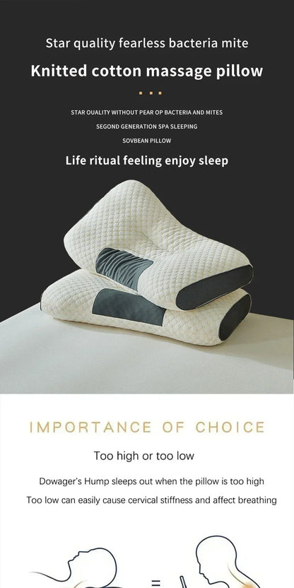 Oreiller cervical Orth4WD en fibre de soja, oreiller de massage SPA, aide à dormir et à protéger le cou, ménage