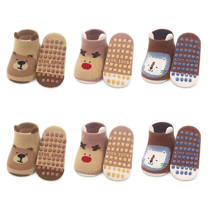 Chaussettes sol bébé garçon/fille – Coton respirant et anti-glisse