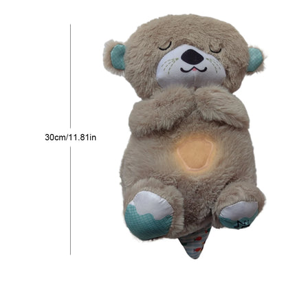 30cm Plush Animal Sleep Companion with Breathing Movement Cute Sleeping bear Toy Music Appease Toys Newborn Baby Gift