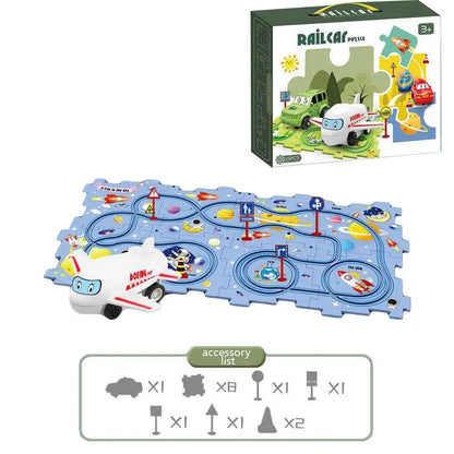 Puzzle de piste de voiture – Jouet éducatif et amusant pour enfants 🚗✨