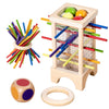 Jeu Montessori en Bois avec Cylindre Acrylique et Bâtons Colorés