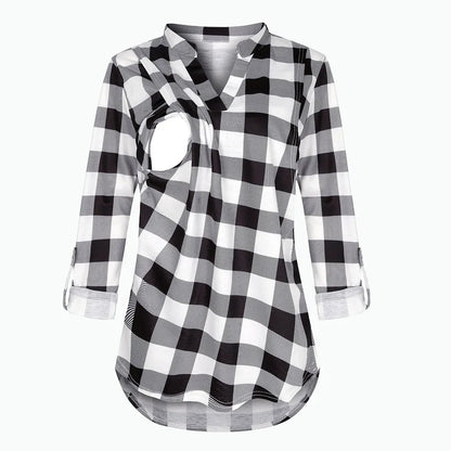 T-shirt d'Allaitement à Manches sulfet Col en V pour Femme Enceinte, Vêtement en Y Solide