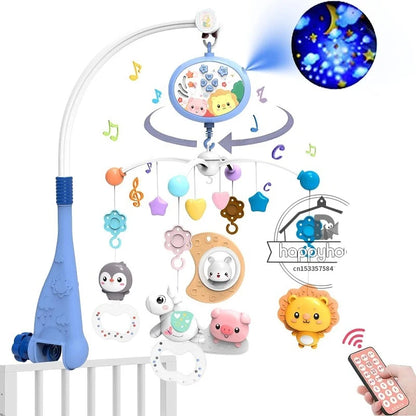 Mobile musical CPull pour bébé avec lumières, projection itude pour nourrissons, jouets télécommandés pour nouveau-nés
