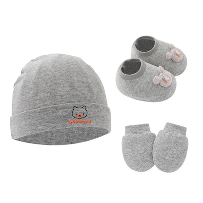 Ensemble bonnet, gants et chaussettes en coton pour bébé