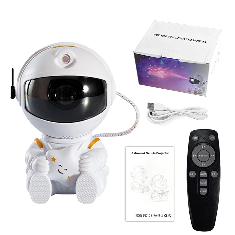 Projecteur d'Étoiles Galaxy Astronaut - Veilleuse Nébuleuse Étoilée 🌌✨ - le coffre a jouets- étoile blanche