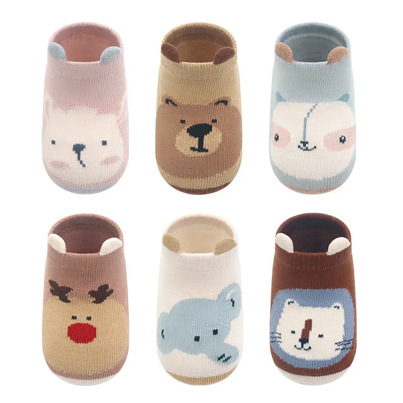 Chaussettes sol bébé garçon/fille – Coton respirant et anti-glisse