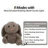 Jouet Apaisant en Peluche pour Bébé - Ours Respirant avec Musique, Lumières et Sons | Compagnon de Sommeil Doux - le coffre a jouets- Lapin de secours / 30CM