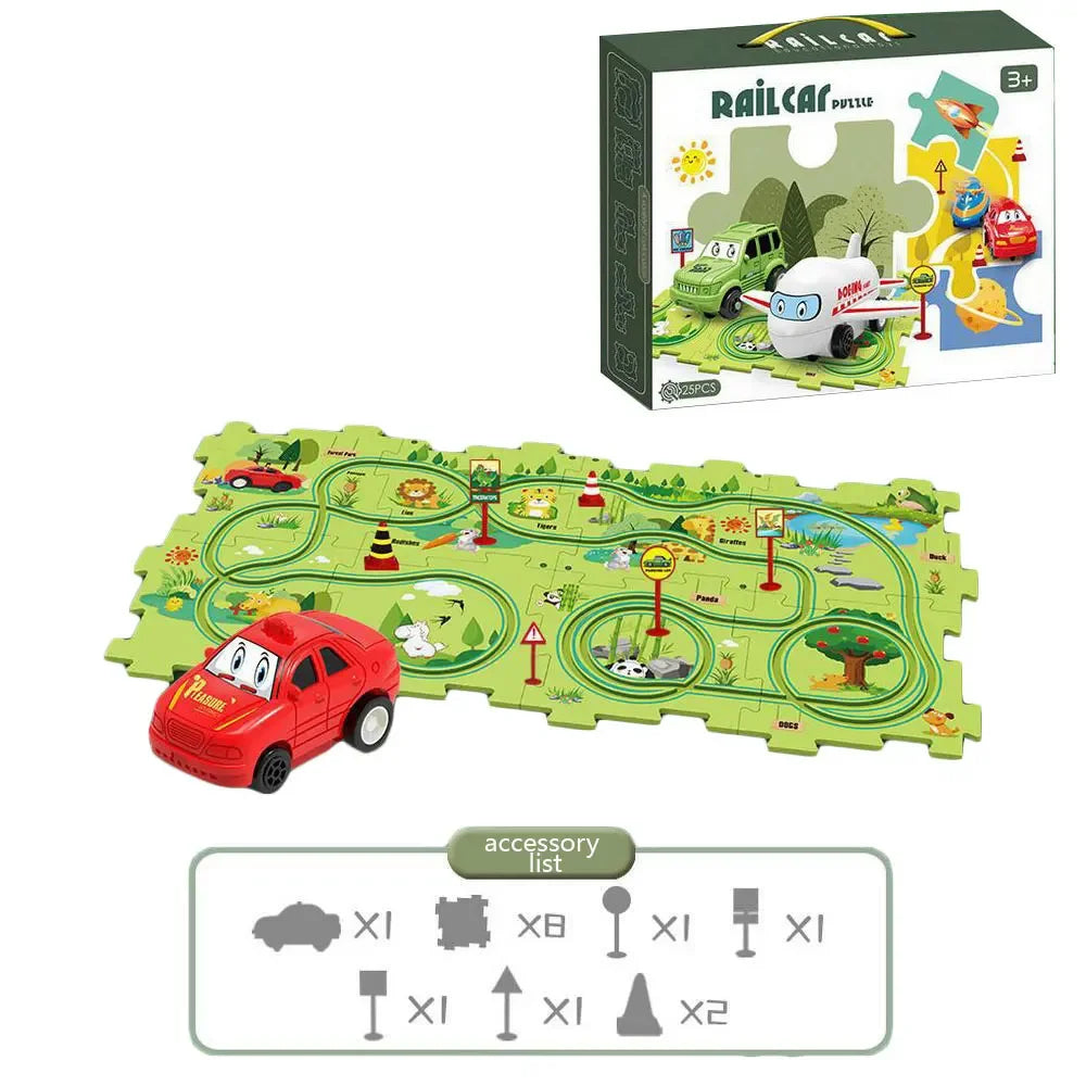 Puzzle de piste de voiture – Jouet éducatif et amusant pour enfants 🚗✨