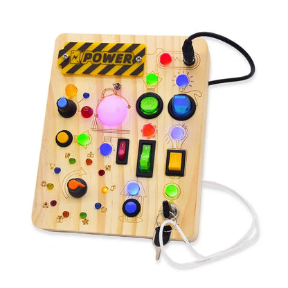 Planche occupée Montessori LED - Jouet éducatif & sensoriel en bois